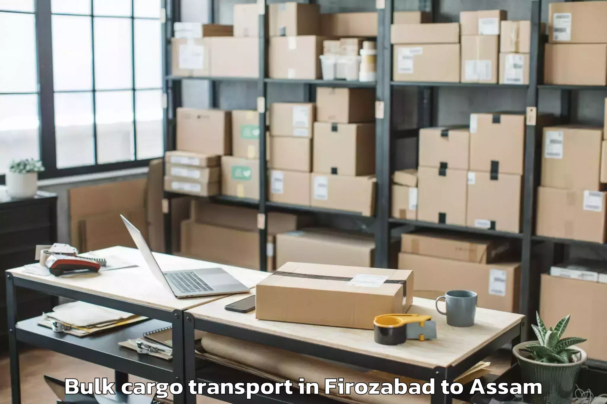 Reliable Firozabad to Dibrugarh University Bulk Cargo Transport